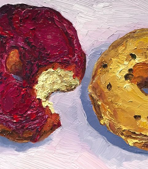 Detail View of Dough Donuts, original artwork by Mike Geno