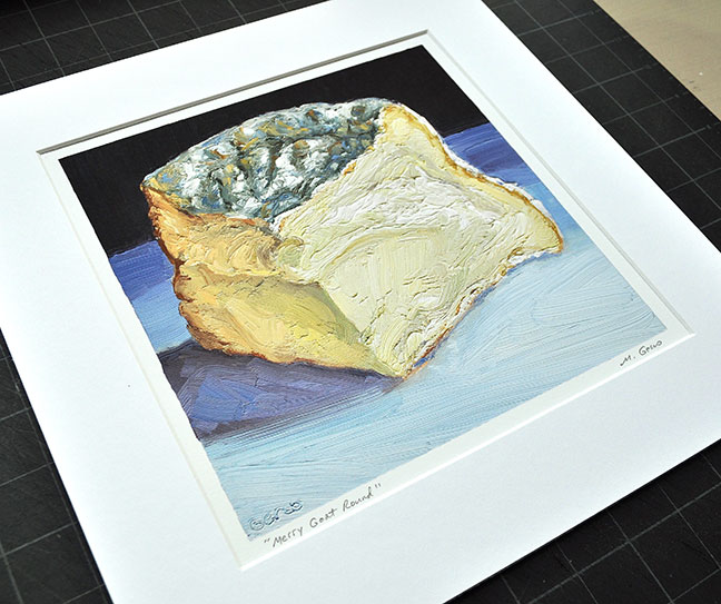 Merry Goat Round cheese print by Mike Geno