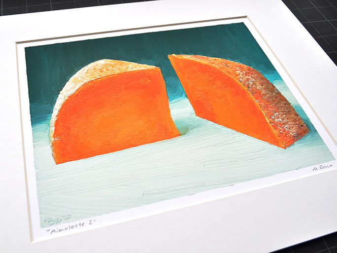 Mimolette 2 cheese portrait print by Mike Geno