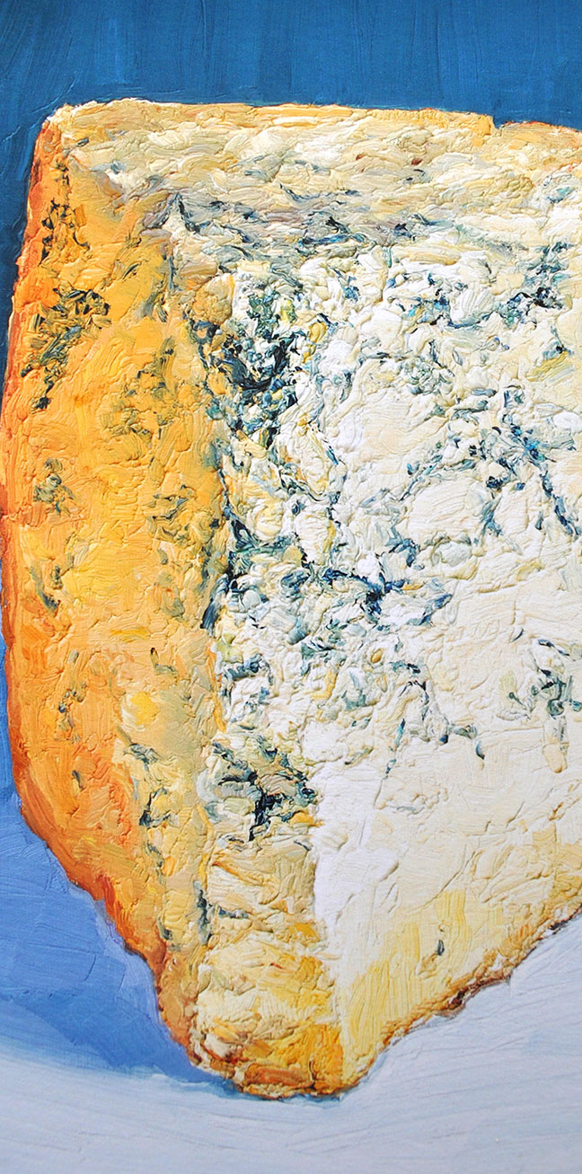 Stilton cheese art by Mike Geno