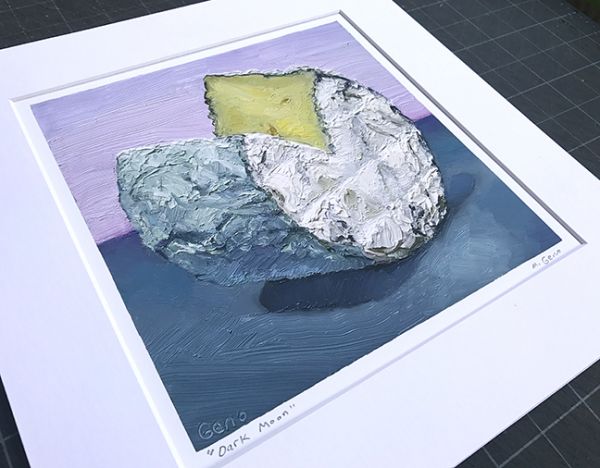 Image 2 of matted print of Dark Moon, original artwork by Mike Geno