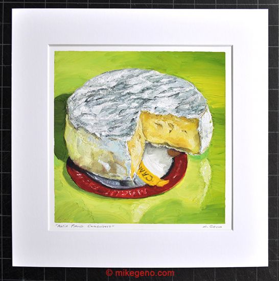 matted print of Marin French Camembert, original artwork by Mike Geno