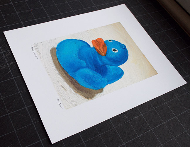 Image 2 of Blue Duck print, original artwork by Mike Geno