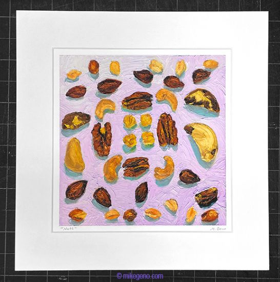 matted print of Nuts, original artwork by Mike Geno