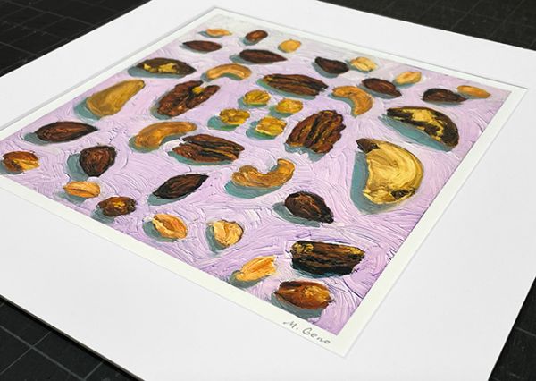 Image 2 of matted print of Nuts, original artwork by Mike Geno