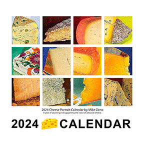 Image 2 of 2024 Cheese Portrait Calendar, original artwork by Mike Geno