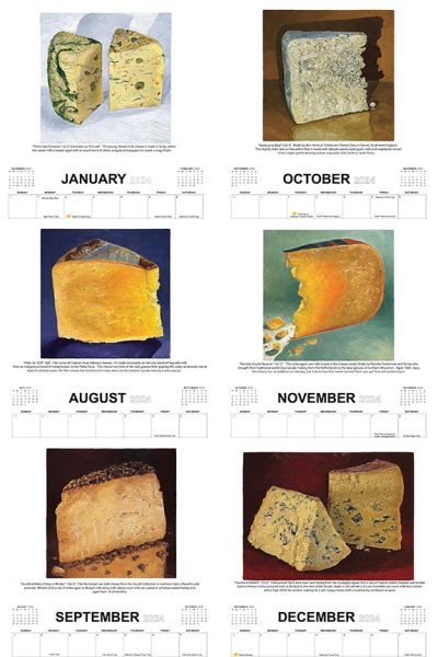 Image 4 of 2024 Cheese Portrait Calendar, original artwork by Mike Geno