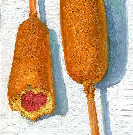 Image 2 of Corn dogs poster print, original artwork by Mike Geno